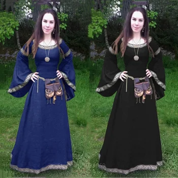 Viduramžių Gotikos Kietas Ilga Suknelė Helovinas Moterų Viktorijos ir Renesanso Kostiumų Šalis, Chalatai Viduramžiais Elegantiškas Suknelės