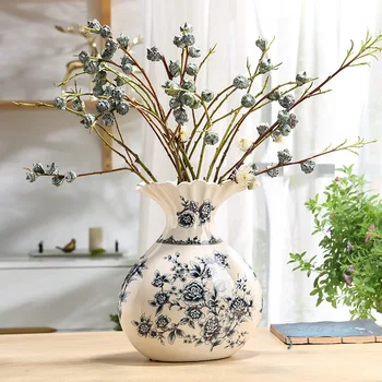 Kūrybinės Keramikos Vaza Naujas Kinijos Retro Mėlyna ir Balta Porcelianinė Vaza Namų Kambarį Dekoruoti Gėlių Išdėstymas