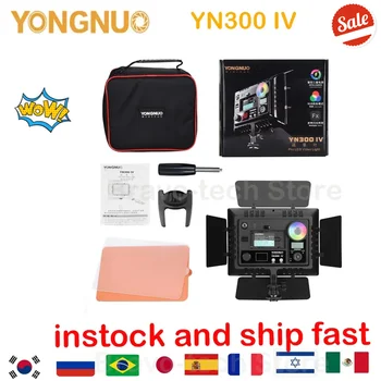 YONGNUO YN300 IV YN-300 IV RGB LED Vaizdo Šviesos 3200k-5600K RGB Full Kamera, Foto Apšvietimas Studio Video Su AC Adapteris