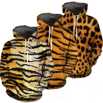 Naujas Mados Juokinga 3D Gyvūnų Liūtas, Tigras, Leopardas spausdinimui Tigras Drabužius Spausdinti Vyrų Hoodie Moterų Atsitiktinis Marškinėlius Puloveris Viršūnes Gobtuvu