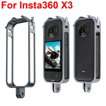 Už Insta360 X3 Kamera Aliuminio Lydinio Apsauginiai Atveju Narve Anti-mažėja Metalo Triušio Narve Šalta Batų Sąsaja Insta360 X3