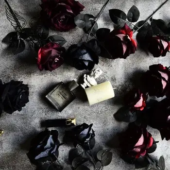 Dirbtinių Gėlių Švytuoklės Fotografijos IN Dark Black, Gothic Black Imituojamas Rose Fotografijos Prop Dirbtinių Gėlių Šilko Gėlių