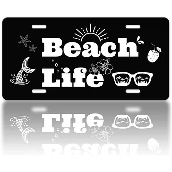 Beach Life Licenciją Plokštelės Viršelio Havajai Licenciją Plokštelės Atostogų Nerūdijančio Plieno, Automobilių Apdailos Aksesuaras Žymeklį JAV Kanada