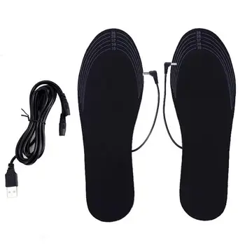 Naujas USB Šildomos Batų Vidpadžiai Elektros Koja Atšilimo Trinkelėmis Kojų Šilčiau Kojinių Pagalvėlės, Kilimėlis Žiemos Lauko Sporto Šildymo Batų Vidpadžiai