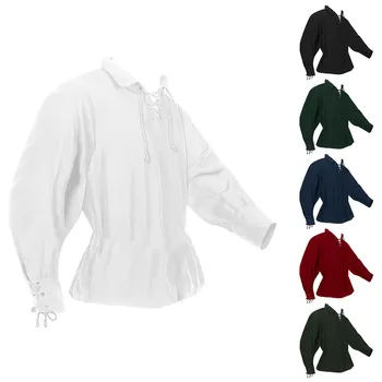 Mados Atsitiktinis Universalus Šviesą Ir Patogūs VYRIŠKI Viduramžių Derliaus Suveržiamųjų Long Sleeve T Shirt Vyrams Slim Fit Palaidinė