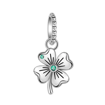 925 Sterlingas Sidabro Gėlė Mėgsta Deimantų Augalų Serijos Žalia Žavesio Tinka Originalus Pandora Pakabukai Apyrankės Moterims 