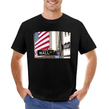 Niujorko Wall Street T-Shirt viršūnes berniukų t marškinėliai vyrams, ilgomis rankovėmis t shirts