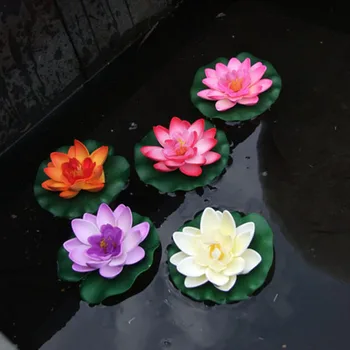 3Pcs Vandens Lelija Plūduriuojantis Lotus Dirbtinių Gėlių Tikroviška Vandens Lelija Micro Kraštovaizdžio Lotu Lapų Tvenkinys, Sodas Padirbtų Augalų Dekoras