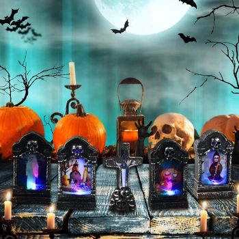 Helovinas Sodo Namų Dekoro LED Nakties Šviesos Šalis, Žėrintis Kaukolė Antkapis Lempos Haunted House Dekoro Helovinas Namų Puošybai
