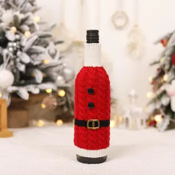 Elf Vyno Butelio Dangtelį Švenčių Rankų darbo Megzti Vyno Butelis Apima Santa Claus Diržo Elf Dizaino Daugkartinio naudojimo Kalėdos Kalėdų