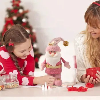 Kalėdų Darbastalio Dekoratyvinis Naujas Rožinės Spalvos Ištraukiama Ilgas Kojas, Sniego Santa Gelsvai Lėlės Žaislų Dekoravimo, Ornamentų Namų Stalo Dekoras
