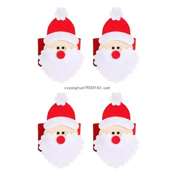 4 Vnt Kalėdų Servetėlių Žiedai Nustatyti Servetėlių Žiedas Turėtojas Santa Formos Diržas Namuose Kalėdos Pokylių Šalies Stalo Apdailos