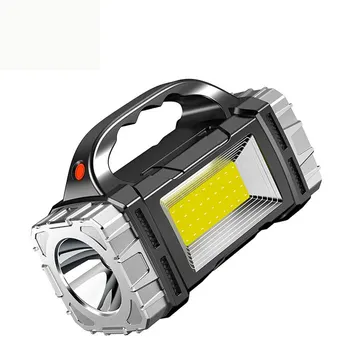 Didelės Galios Įkraunamas LED Žibintuvėlis Daugiafunkcinis Nešiojamas Žibintas su šoniniu Šviesos Vandeniui Kelių Apšvietimo Režimai