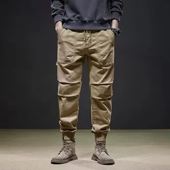 Iki 2023 m. Pavasarį, Rudenį Vyrų Tracksuit Naujas Harajuku Sporto Plonas Bėgiojimo Kelnės Cargo Kelnės Poilsiu Taktinis darbo drabužių Streetwear