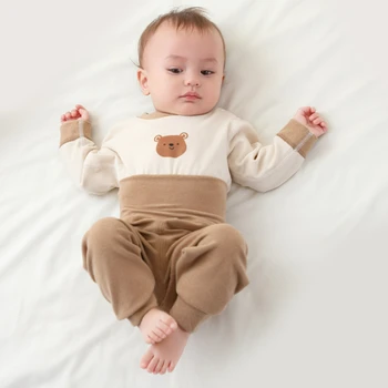 Vaikų Šilumos Apatiniai drabužiai Kūdikiams, Vaikams, Vaikiška Besiūlių ilgomis Rankovėmis Šiltos Žiemos Drabužių Mergaitėms Berniukai Pijama Homewear