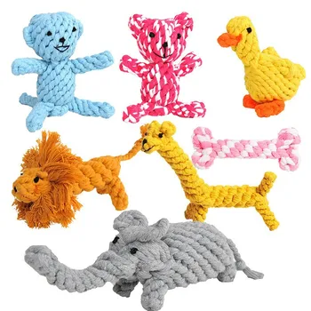 Pet Gaminiai, Šunų Reikmenys Žaislai Medvilnės Virvės Mazgas Žirafa su Gyvūnų Modeliais Šunį Kramtyti Žaislus 2vnt/daug