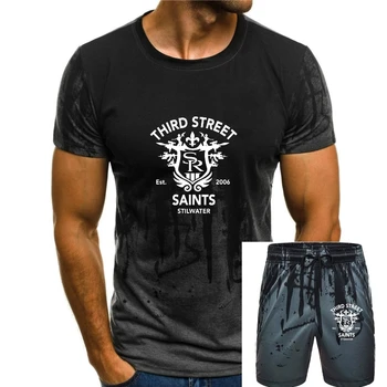 Saints Row Marškinėliai Saints Row 3 Duoklė Emblema T-Shirt Mados Tee Shirt Mens Nuostabus Trumpomis Rankovėmis, 100% Medvilnės Marškinėlius