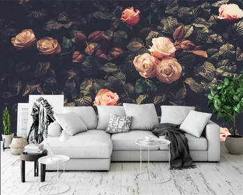 beibehang tapetai Pritaikytas modernus naujas estetinis gėlių rožinė fone miegamojo kambarį tapetai