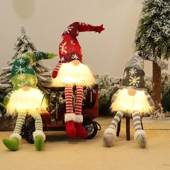 2VNT Kalėdų Led Šviesos Švytėjimo Gnome Kalėdų Beveidis Lėlės, Dekoracijos Namų Cristmas Ornamentu Kalėdos Navidad Gimdymo Naujųjų Metų