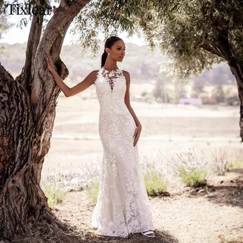 TIXLEAR Elegantiškas Vestuvių Suknelės Moteris Populiarus Vasaros 2023 Undinė V-Kaklo, Rankovių Iliuzija Atgal Vestidos De Novia