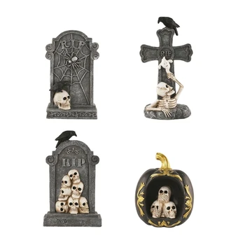 Spooky Halloween Kaukolė Antkapio Skulptūra, Namų ir Sodo Dekoro