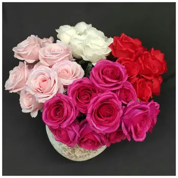 45CM 10 Galvą Rose Dirbtinių Gėlių Pluoštas, Namo Apdaila, Gyvenamasis Kambarys, Dirbtinės Gėlės, Vestuvių Nešiojamą Gėlės