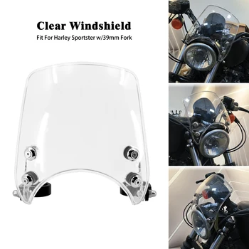 Motociklo Priekinio stiklo priekinio, galinio Stiklo pertvara nuo Vėjo Už Harley Sportster XL883 1200XL 1200NS XL1200NS Mažai XL1200L 2004-2019 39-41mm