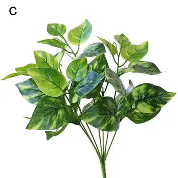 Dirbtiniai Augalai su Tekstūra Realus Dirbtiniai Augalai Išskirtinį Namų Dekoro Ryškių žalių Lapų Modeliavimas Kambarys