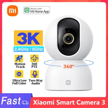 Xiaomi Mi Namų 360 Kamera 3K 2.5 K Smart WiFi CCTV Kūdikių Apsaugos Stebėjimo Kameros Ultra Full Naktinio Matymo Vaizdo Kamera