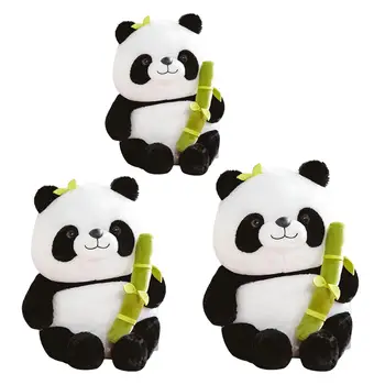 Animacinių filmų Panda su Bambuko Pagalvę iškamša Žaislas Ornamentu Paviršius Plaunamas Minkštas Mielas Miega Pagalvę Kėdė Pagalvė