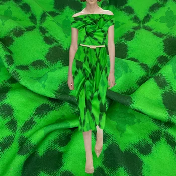 Odos draugiškas blizgus imitacija acetatas medvilnės audinio smaragdas žalia tamsiai žalia tie dažai suknelė cheongsam drabužių satino audiniai