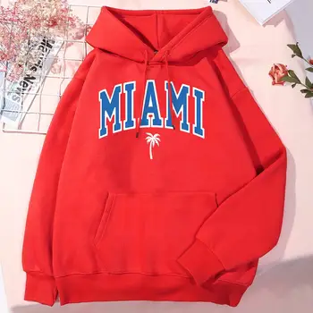 Miami Beach Spausdinimo Vyrų Hoodie Harajuku Apvalios Kaklo Hoodies Mados Kokybės Streetwear Patogus Visas Rungtynes, Drabužiai Vyrams