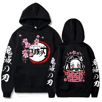 Demon Slayer Kawaii Japonų Anime Vyrų, Moterų Hoodie Nezuko Grafinis Atspausdintas Megztiniai Megztinis Harajuku Negabaritinių Streetwear