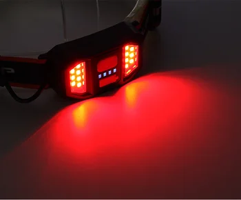 ZK30 Galingas LED žibintas COB Priekiniams USB Įkrovimo Galvos Žibintuvėlis atsparus Vandeniui Kempingas Žvejybos Žibintai Raudona Įspėjamoji Lemputė