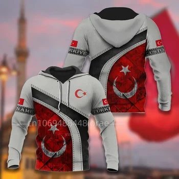 2023 Naujas Turkija Hoodie Striukė Turkijos Vėliava 3D Spausdinimo Atsitiktinis Mados Sportinę Nemokamų Užsakymą Pavadinimas Vyrų ir Moterų Hoodie