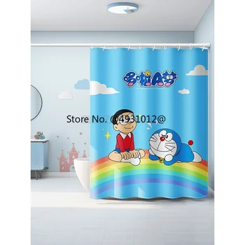 2023 Anime Doraemon Dušo Užuolaidos, Vaikų Vonios kambarys Vandeniui Mielas Animacinių filmų Japonijoje Manga Vonios Užuolaidėlės su Kabliukais Berniukas Mergaitė Dovana