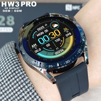 Originalus HW3 Pro Smart Watch Vyrų NFC Visiškai Jutiklinis Ekranas Užsakymą Žiūrėti 