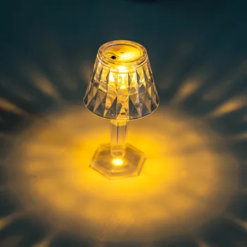 LED Nakties Šviesos Krištolo ir Deimantų Stalo Lempa Skaidri Akrilo Naktį Lempa, Miegamojo, Naktiniai staleliai, Lempa