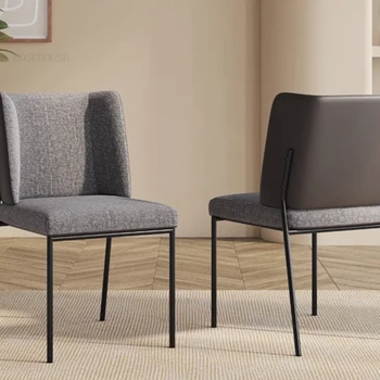 Modernus Minimalistinis Audinio Valgomojo Kėdės Namų Dizaineris Valgomojo Kėdės Atlošas Kėdės Medvilnės ir Lino Spalvos Valgomojo Baldai