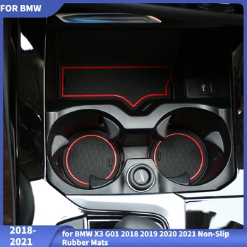 Silicio Automobilio Duris Groove Kilimėlis BMW X3 G01 2018 2019 2020 2021 Non-Slip Gumos Kilimėliai Vartų Angą Taurės Trinkelėmis, Interjero Priedai