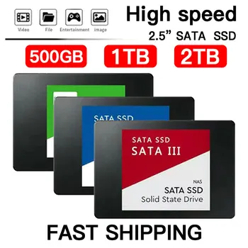 Greitas SSD 2.5 Colių 1 TB Nešiojamų Kietojo Disko 500GB 1 TB kietieji Diskai, Dėl nešiojamojo kompiuterio Darbalaukio spalvotų Vidinio Kietojo Disko