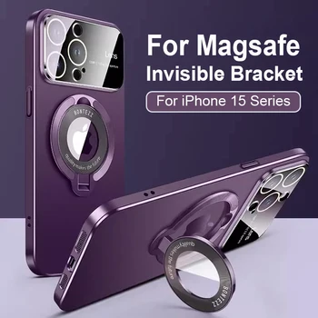 Magnetinis Laikiklis iPhone 15 Pro Max Atveju Iphone 14 13 12 11 Pro Max 15Plus Objektyvo Apsauga, Matinis Dangtelis Magsafe Mokestis