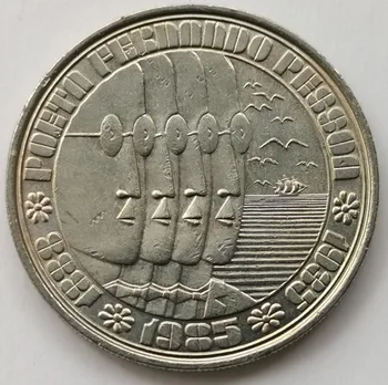 50-Osioms Mirties portugalų Poetas Pesoa 1985 m. 100 Escudos Progines monetas, Monetų Vario Nikelio