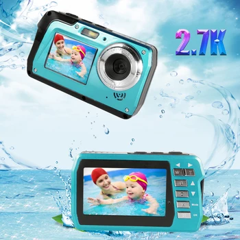 56MP Vandeniui vaizdo Kamera 1080P 4K 30 FPS UHD Vaizdo įrašymo IPS Dual Ekranas Anti Shake Veido Aptikimo Atostogų Snorkeling