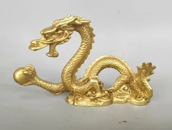 Surinkimo Kinijos Žalvario Rankų Darbo Drožyba Tikroviška Žaisti Dragon Pearl Statula Gyvūnų Statula, Namų Dekoravimo, Dovanų