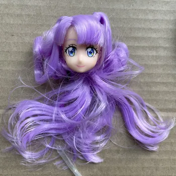 Licca 3D Galvos Pasodinti Plaukų Pynimo BOBO Mėlyna Violetinė Plaukų Žaislų, Animacinių filmų Lėlės Mergaitės 