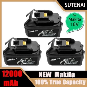 100% Originalus Makita 18V 12000MAh Įkrovimo Galia Įrankiai, Makita Baterija Li-ion Pakeitimo LXT BL1860B BL1860 BL1850