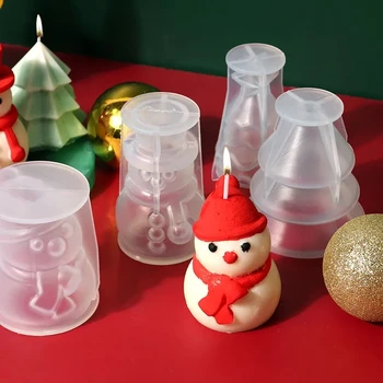 Kalėdų Medžio Sniego Silikono Formos Kalėdų 3D Žvakė Pelėsių Epoksidinės Dervos Liejimo 