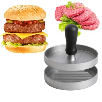 1Set aukštos Kokybės Turas Hamburger Pelėsių Aliuminio Lydinio Ir ABS Mėsainių Mėsa Jautienos kepsnių ant grotelių Mėsainiai Mėsos Paspauskite Virtuvės Maisto Pelėsių