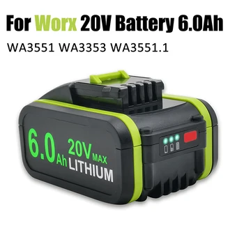 20V 6.0 Ah Įkraunamas Ličio Jonų Baterijų,dėl Worx elektrinių Įrankių WA3551 WA3553 WA3641 WG629E Bateriją